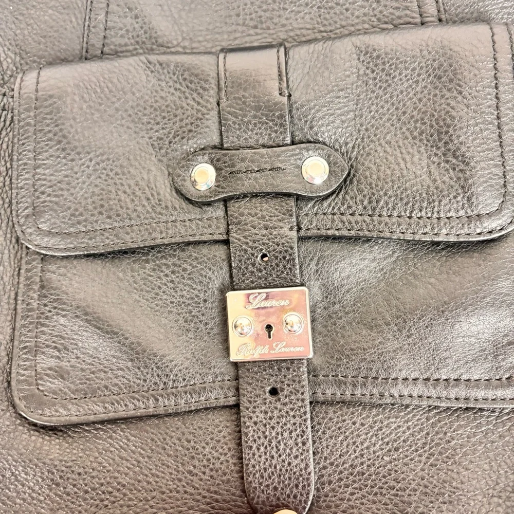 Rare RALPH LAUREN Governors Lodge bag in black leather-LG crossbody messenger